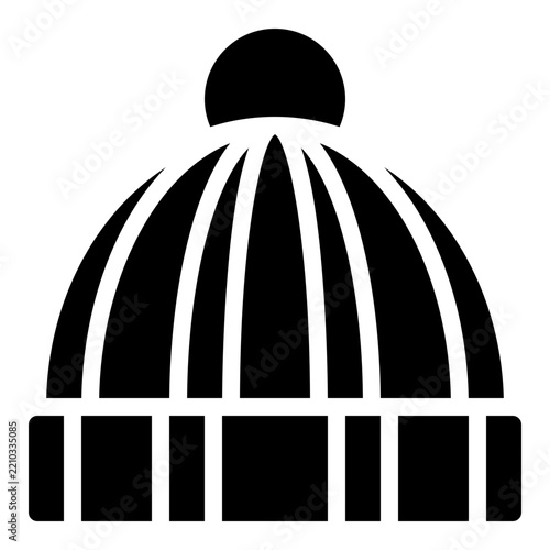 Winter hat icon with solid style