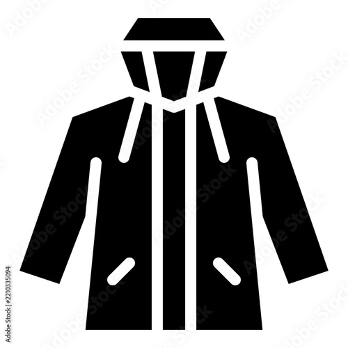 Waterproof jacket icon with solid style