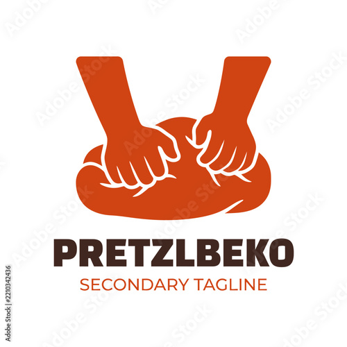 Hands Kneading Dough - Bakery Logo Concept