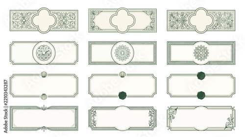 Ornate Decorative Borders and Frames Isolated on Transparent Background
