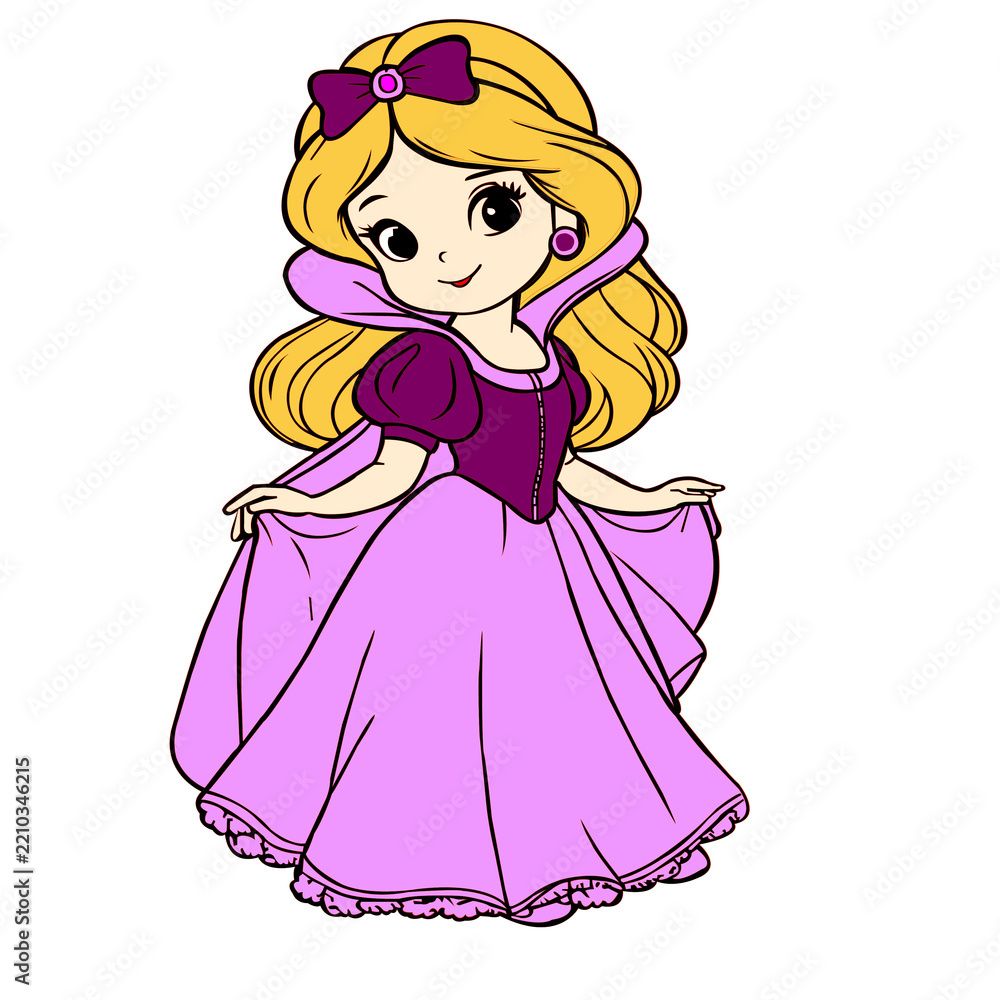 Fototapeta premium cute chibi princess vector design