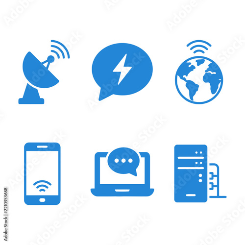 Technology icons for communication and networking devices