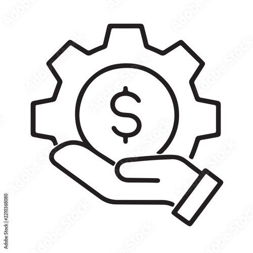 Minimalist geometric financial management icon