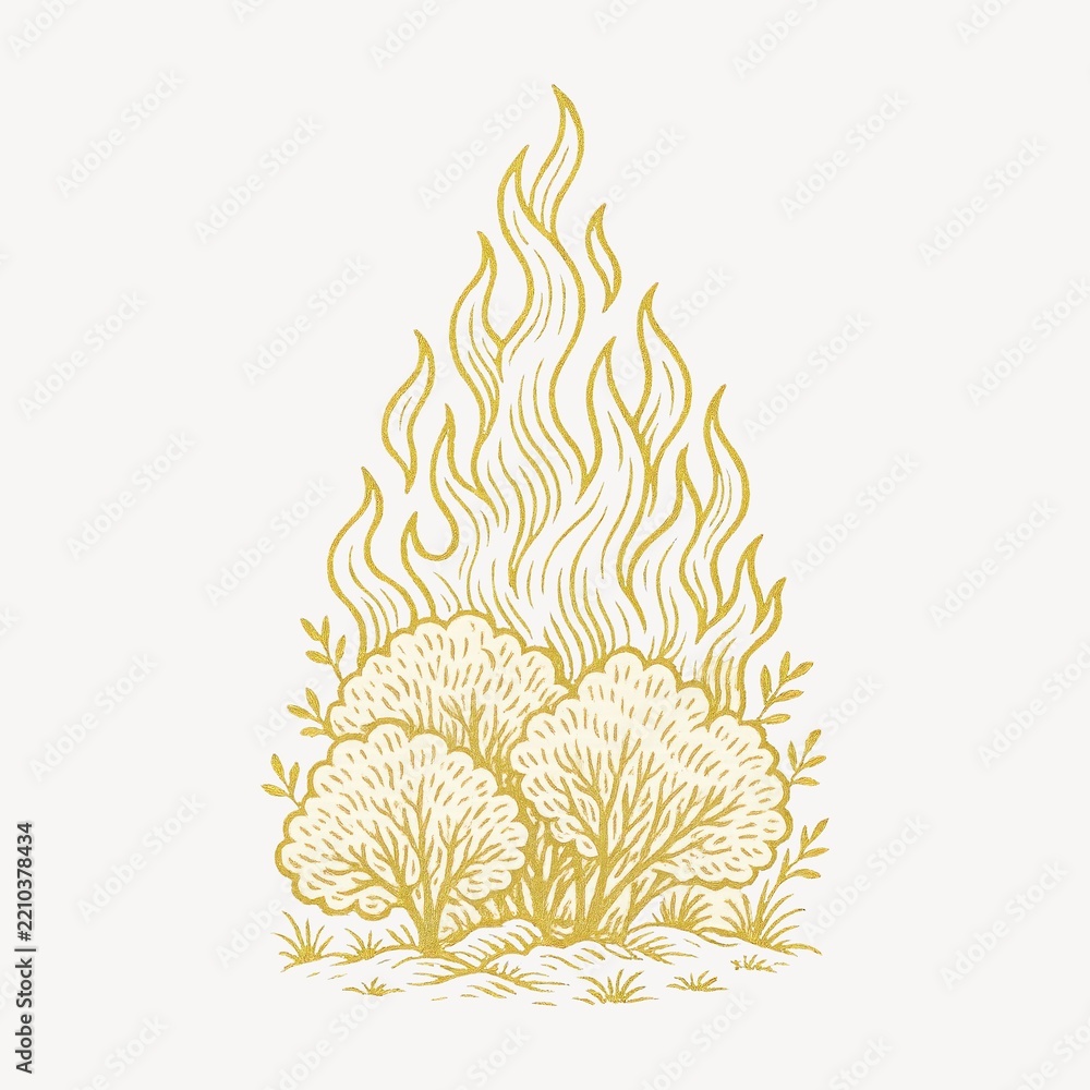 Obraz premium Intricate nature-inspired burning bush.