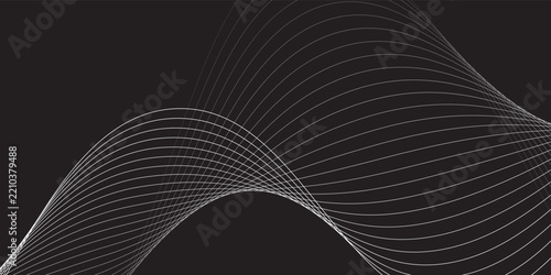 Dark abstract background with flowing particles. Digital future technology concept.