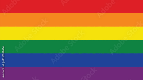 Vibrant rainbow pride flag vector graphic illustration featuring bright colorful horizontal stripes with texture