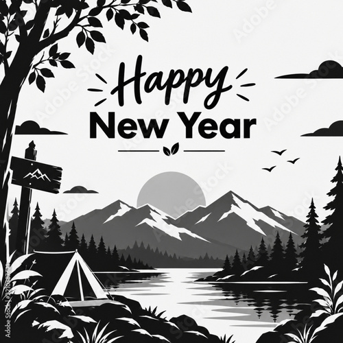 mountain landscape vector illustration