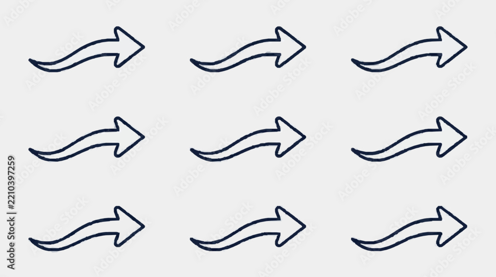 Fototapeta premium Curved Arrows Set Showing Directional Flow and Movement
