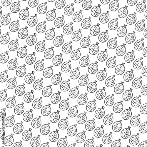 Durian king fruits seamless pattern doodle on white background