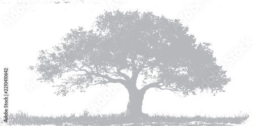 Vintage Distorted Forest Trees Artwork with Rough Grunge Texture, Halftone Shading, Urban Brutalist Design and Retro Poster Aesthetic