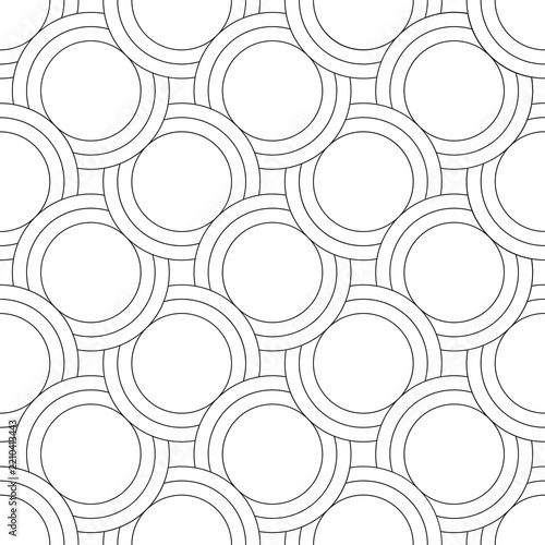 Seamless vector texture. Modern geometric background with intersecting circles.