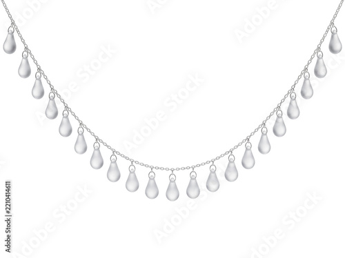 Obraz na plátně Silver Chain With Teardrop Pendants