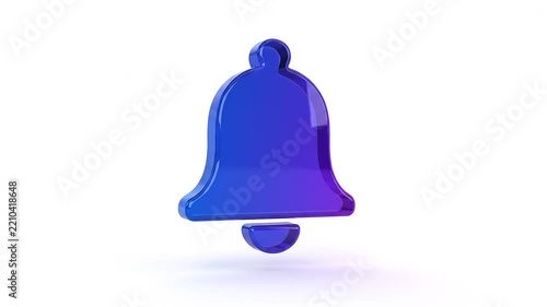 3D Glossy Blue Purple Notification Bell Icon Animation