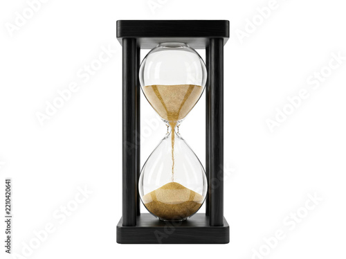 Obraz na plátně Elegant Black Wooden Hourglass