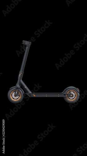 Electric scooter side view with alpha channel