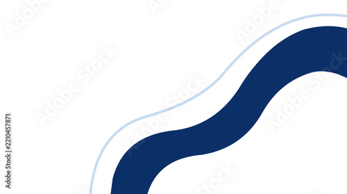 Dark blue wavy ribbon graphic isolated on transparent background