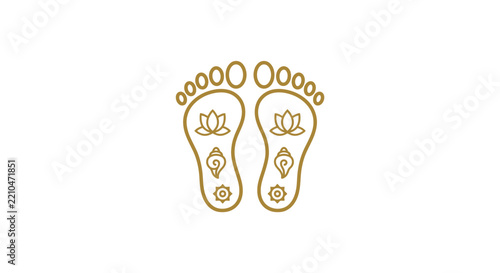 Gold vector illustration of Goddess Lakshmi feet symbol for Hindu religious rituals and festivals
