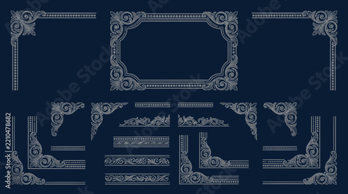 Elegant Decorative Ornate Borders and Frames, Vector Elements