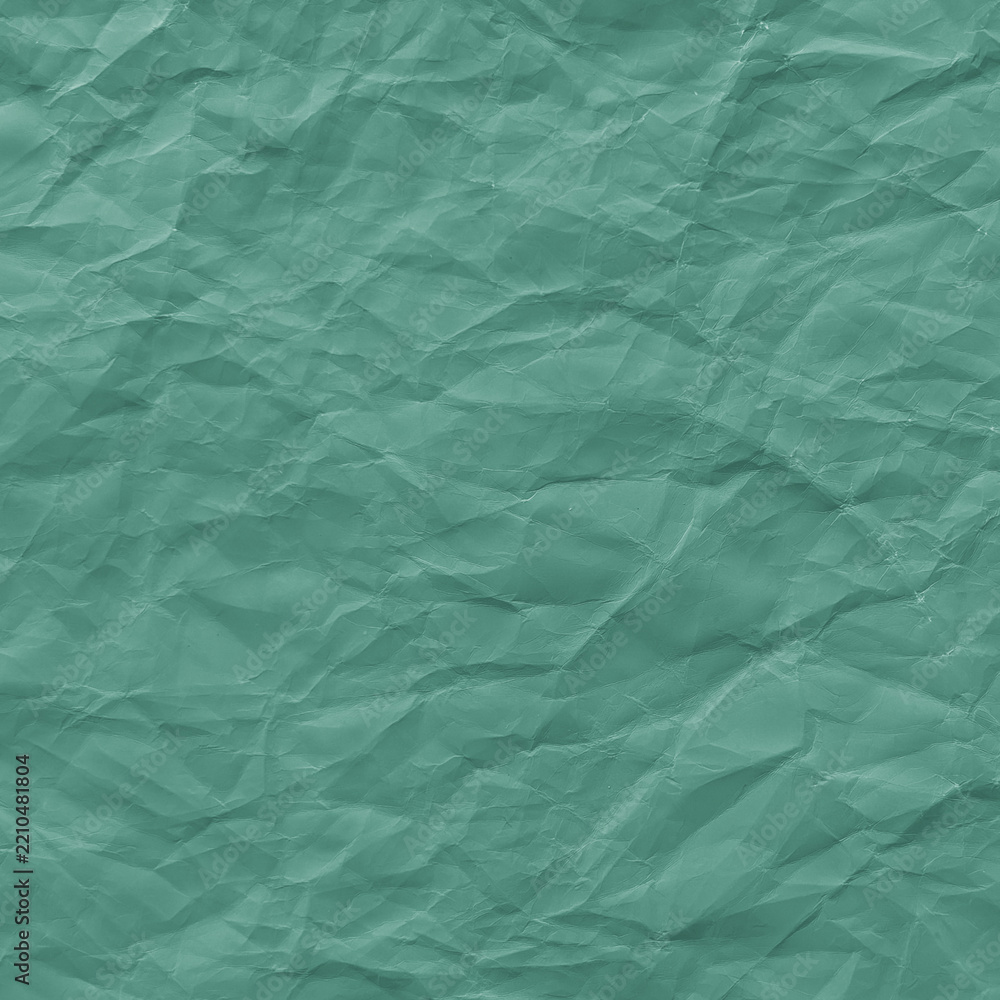 Fototapeta premium Textured teal crumpled paper background