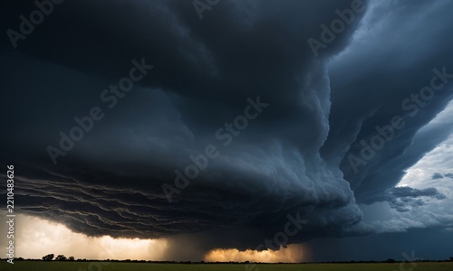 Obraz na płótnie 暗雲が迫る壮大な風景