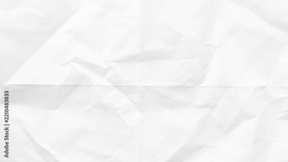 Fototapeta premium Crumpled white paper texture desktop wallpaper