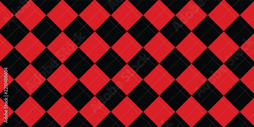 Obraz na plátně Harlequin red and black seamless pattern