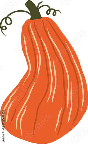 Red Orange Autumn Gourd Illustration