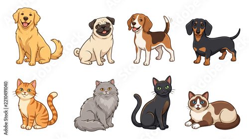 Collection of Adorable Dogs and Cats in Various Breeds 1.