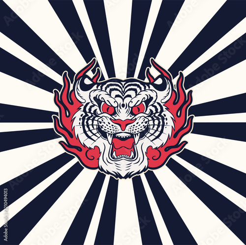 tiger head vector, tiger icon	

