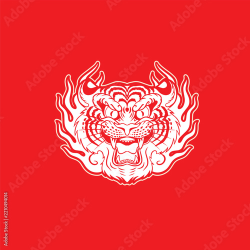 tiger head vector, tiger icon	
