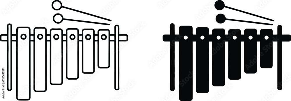 Obraz premium Xylophone musical instrument with vector illustration