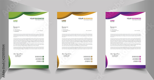 Minimal Corporate Business Letterhead Design Template with Logo Space for Company Branding
