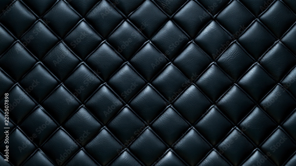 Obraz premium Dark Navy Blue Quilted Leather Texture with Diamond Pattern for Luxury Background