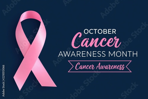Awareness breast cancer pink ribbon banner for october health support campaign and charity hope