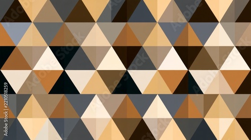 Abstract Geometric Triangle Pattern in Earthy Tones of Brown and Gray