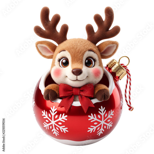 Christmas Reindeer Ornament Cartoon
