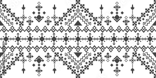 vector seamless pattern with geometric ethnic 