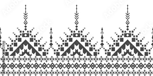 Traditional Geometric Border Pattern with Ethnic 