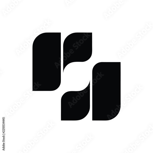 Modular Echo Abstract Geometric Minimalist Vector Logo