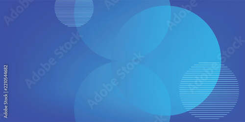 Abstract gradient blue color banner trendy theme with circles shapes. Business poster or banner theme