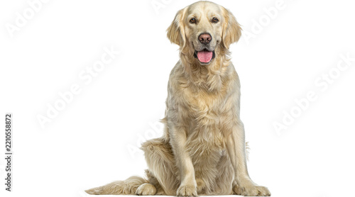 Fotografie dog, golden retriever, labrador, labrador retriever, puppy, sitting, isolated, c