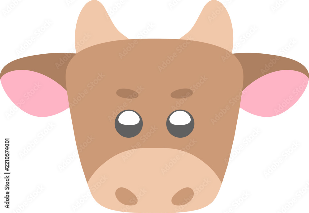 Fototapeta premium Ox Head Zodiac Character Illustration