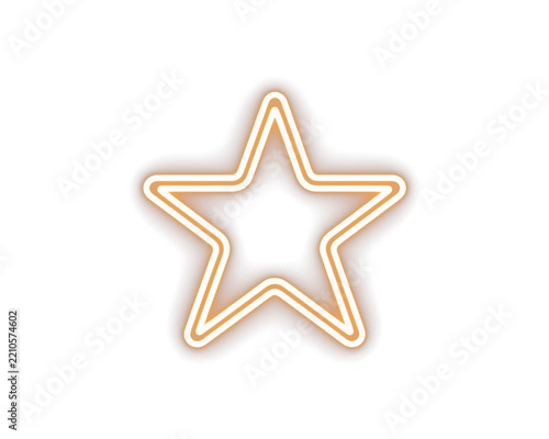 Glowing golden star outline icon isolated on a white background.