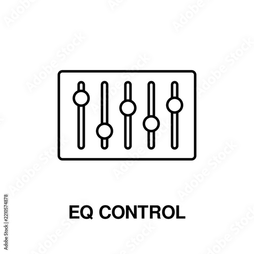 Audio Equalizer EQ Control Line Icon for Sound Mixing