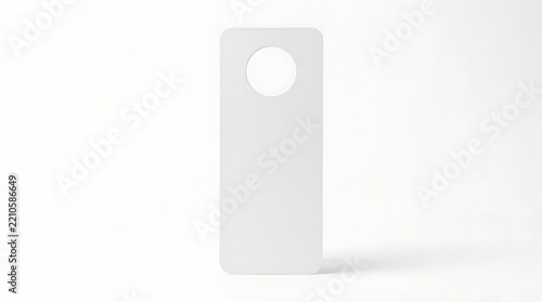 Blank white door hanger mockup isolated on a white background.