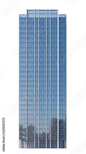 Tall rectangular skyscraper with isolated on png transparent background