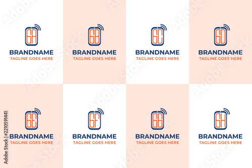 Letters GA GB GC GD GE GF GG GH Smartphone Logo Monogram