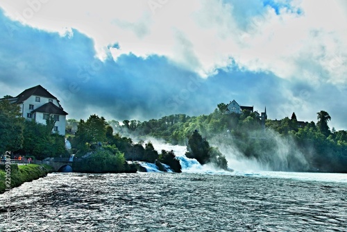 Switzerland - view of the Rhine Falls and the Laufen Castle