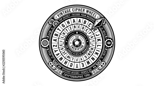 Vintage Cipher Wheel Cryptographic Tool.