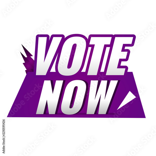 VOTE NOW, Civic Participation Call to Action, Election Voting and Public Engagement, Voter Information Label